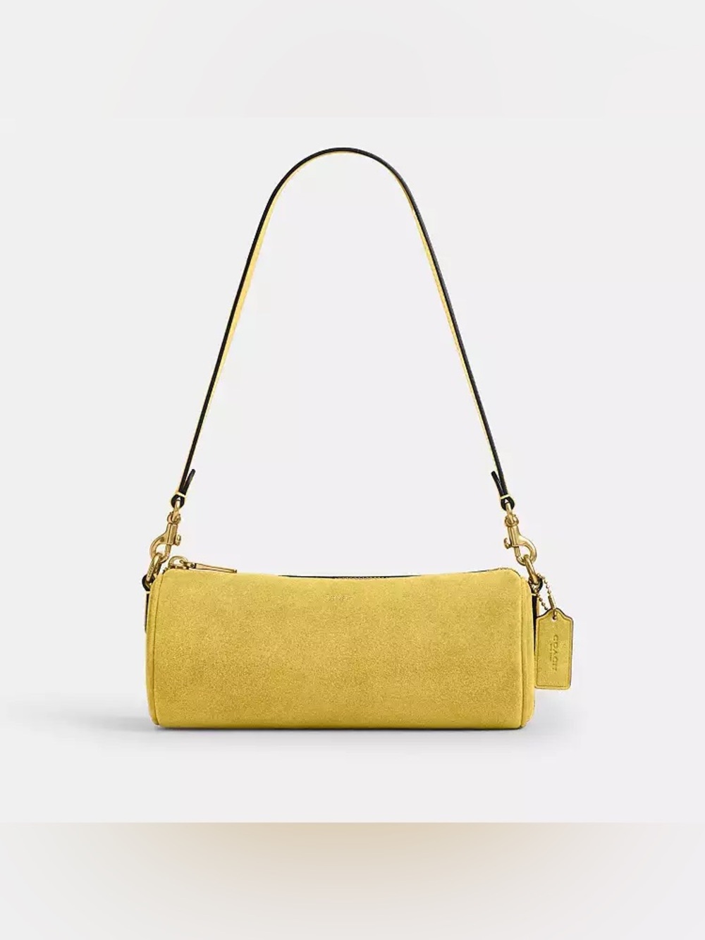Coach Citron Suede Barrel Shoulder Bag